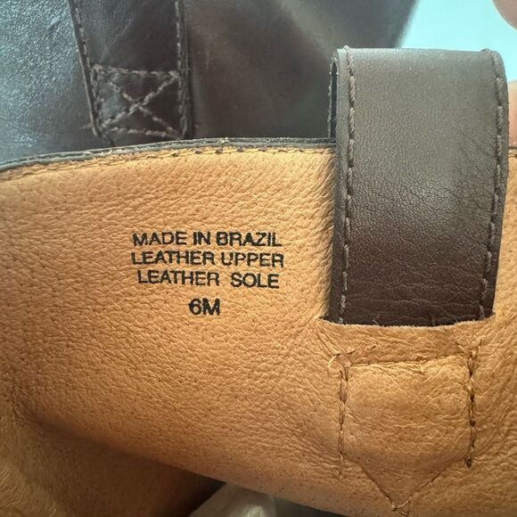 KORS Michael Kors Dark Brown Leather Mid Calf Heeled Boots Pull On Women’s Sz 6M - Picture 5 of 16